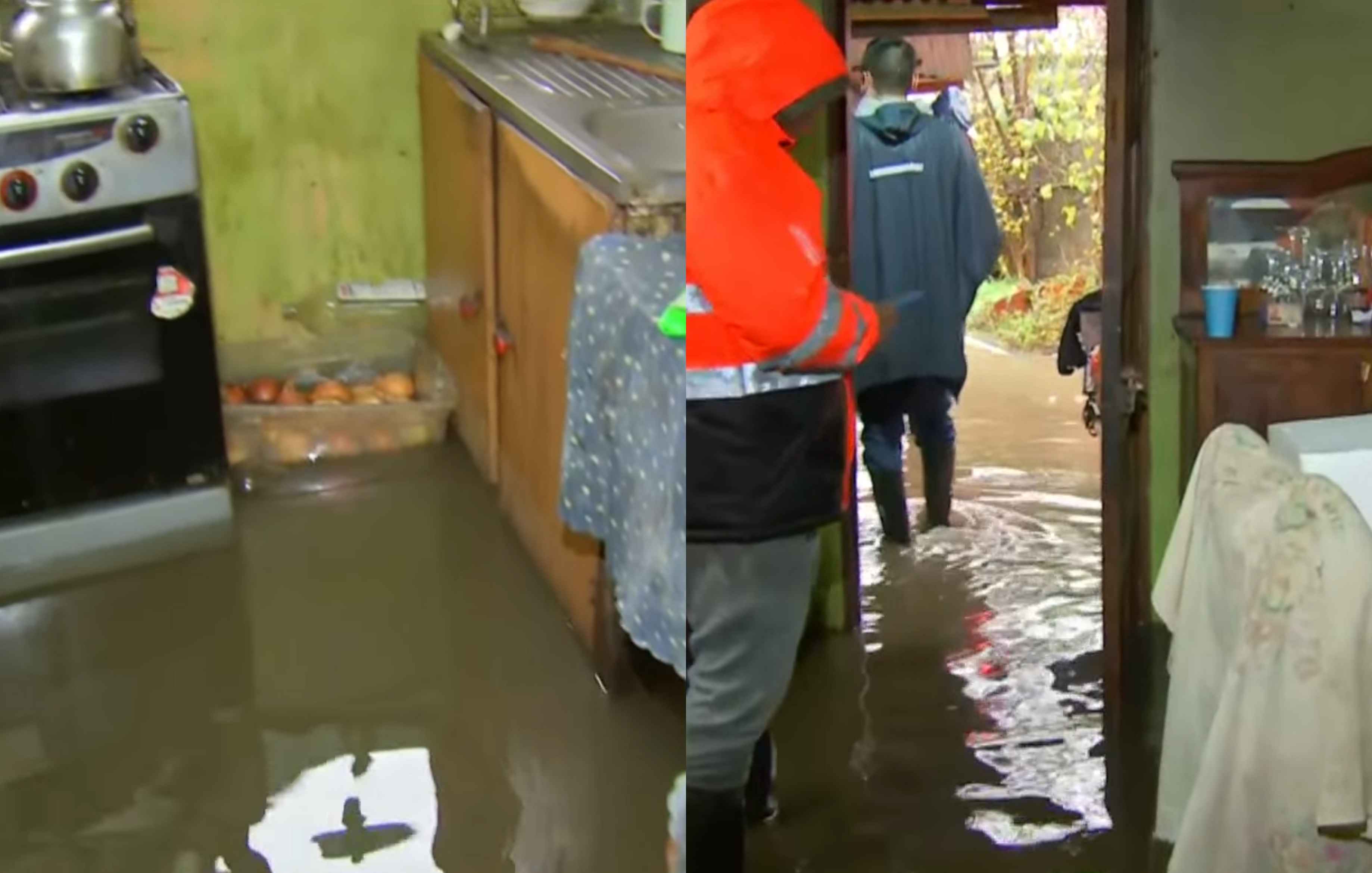 Vivienda habitada por adultos mayores quedó totalmente inundada en pleno centro de Chillán