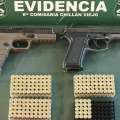 Detienen a dos hombres con armas de fuego y 170 municiones en control vehicular en Chillán Viejo