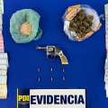 Detienen en Ñiquén a hombre de 27 años con drogas, arma de fuego y municiones